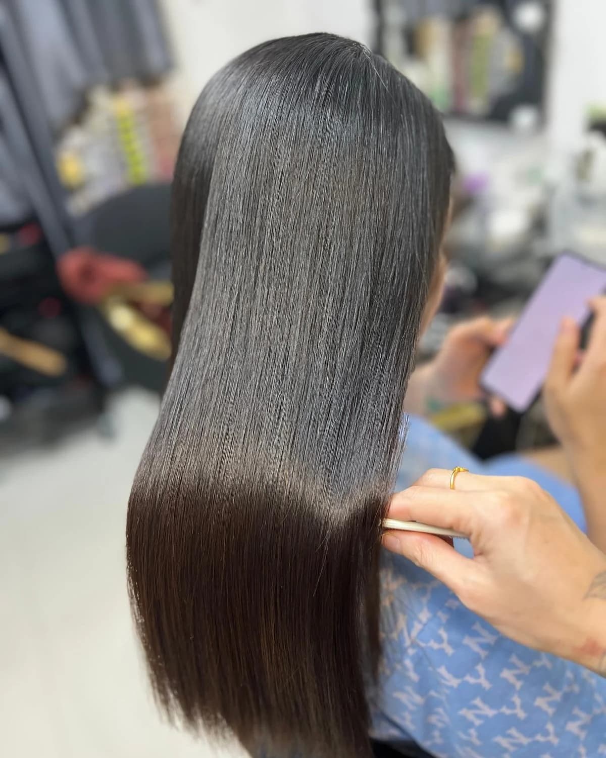 A glossy smooth-hair result at Korea Chic Beauty, City Gate