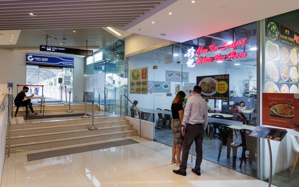 A restaurant unit at City Gate seen from the mall walkway